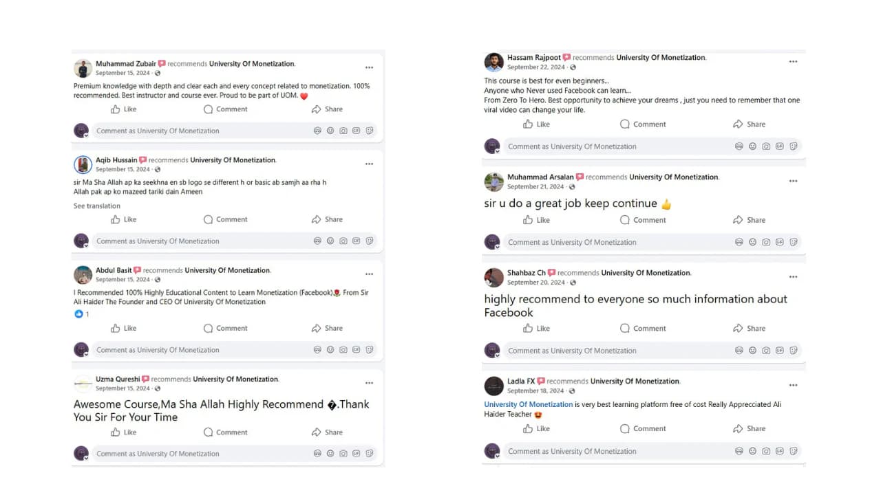 University of Monetization student review 6