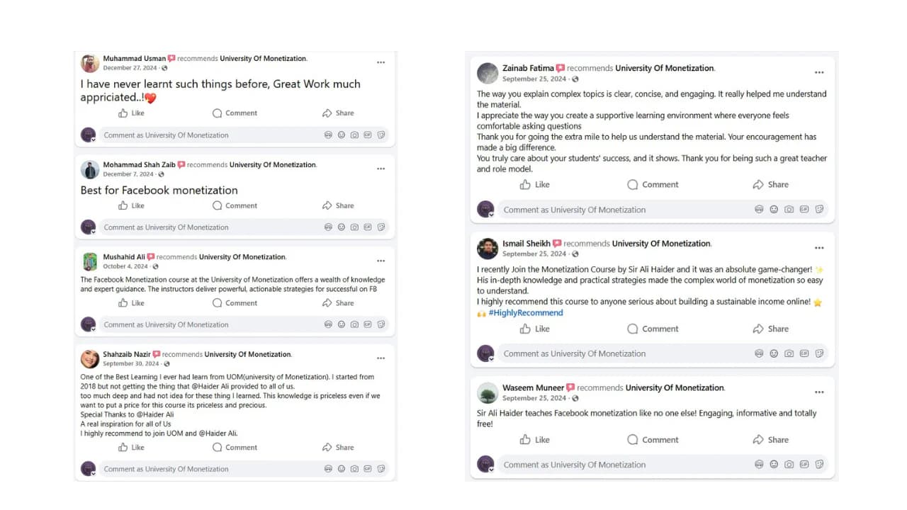 University of Monetization student review 7