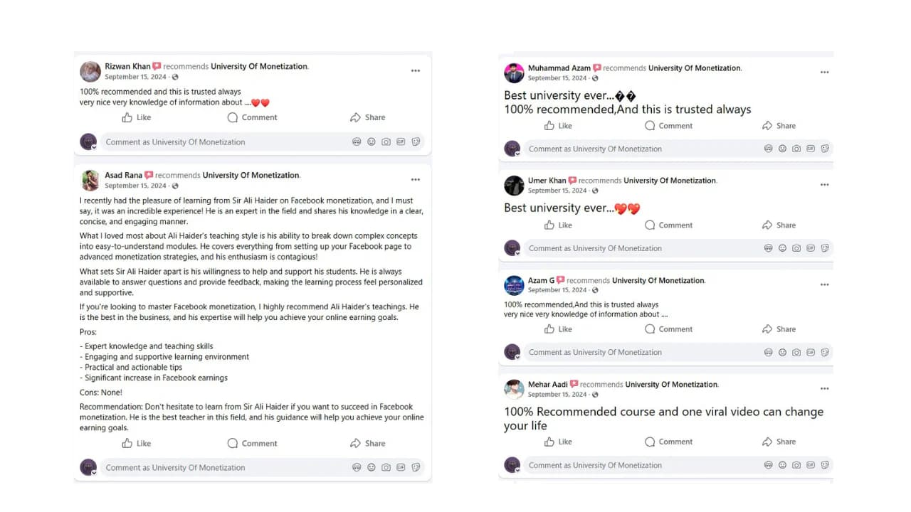 University of Monetization student review 14