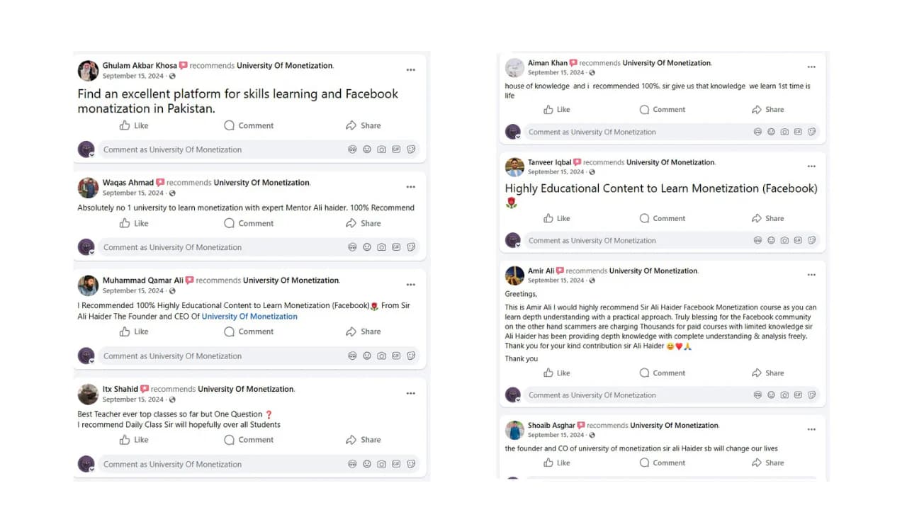 University of Monetization student review 15