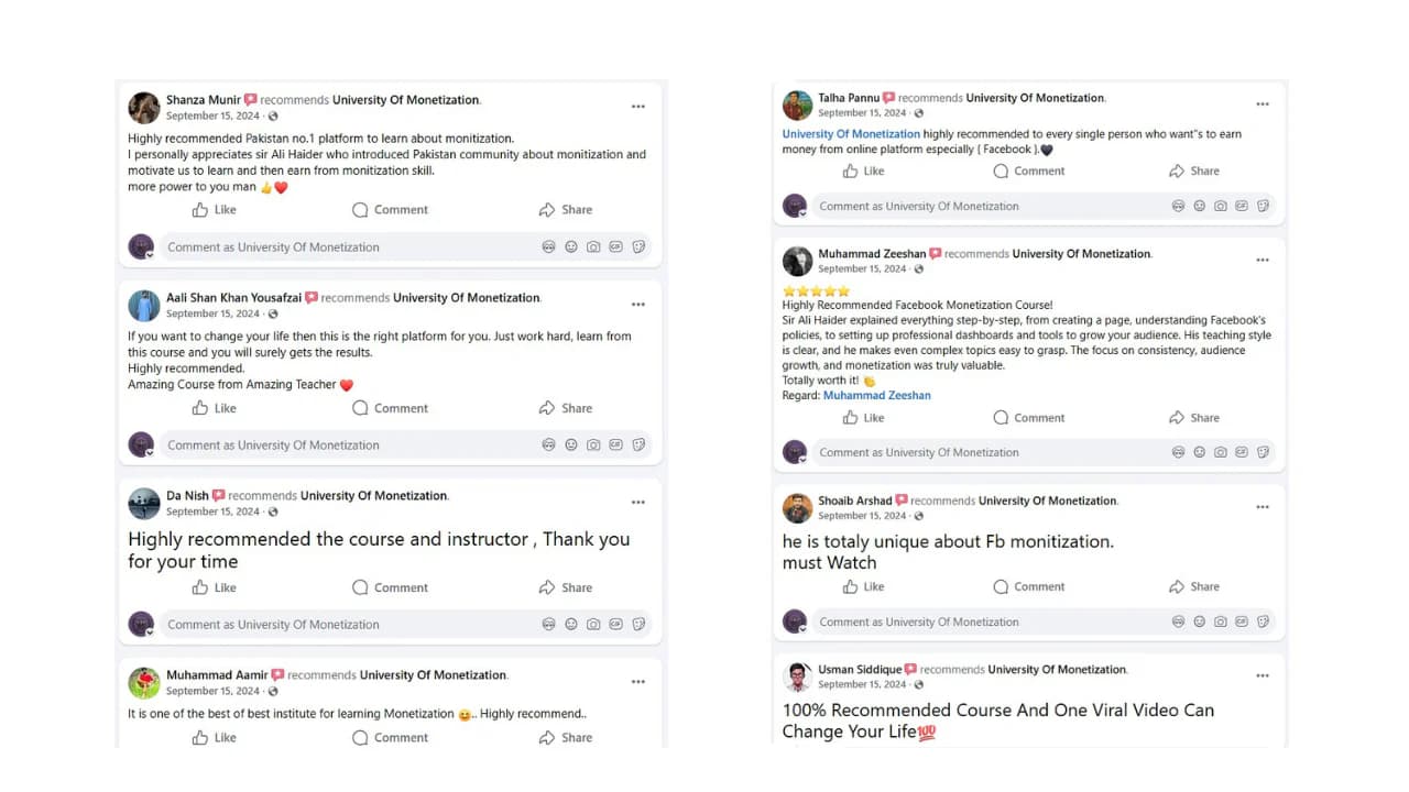 University of Monetization student review 17